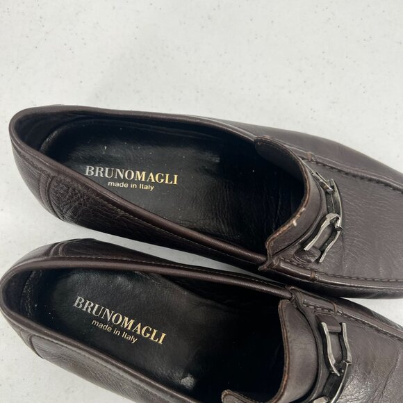 Bruno Magli 10.5M Brown Leather Bit Loafers - Picture 2 of 13